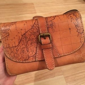 Leather Crossbody Map Purse